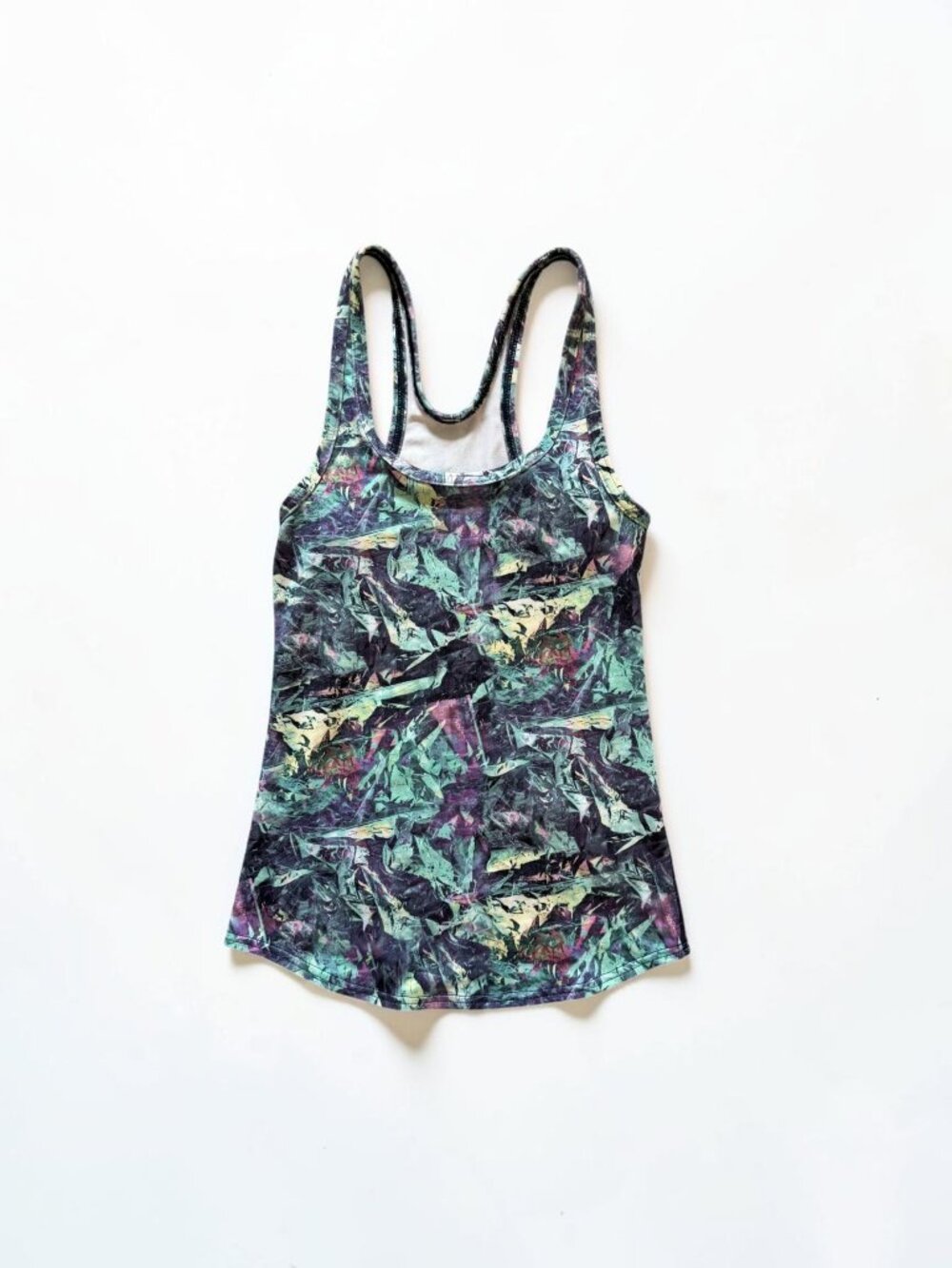 Lululemon Multicolor Racerback Tank Top Abstract Print Yoga Activewear Size S
